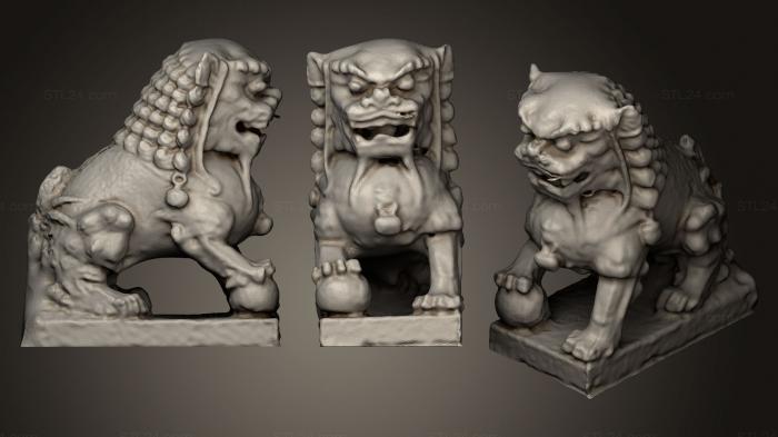 Figurines lions tigers sphinxes (Dragon 2, STKL_0275) 3D models for cnc